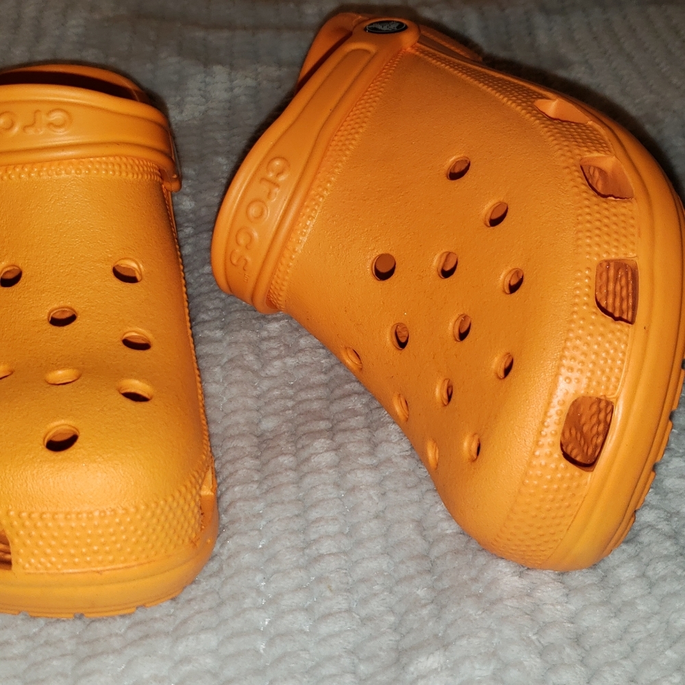Orange crocs